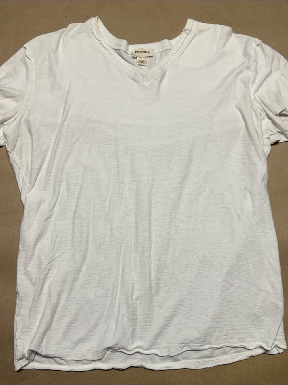 Diesel V Neck White Fashion Shirt Men's size XXXL Rare!